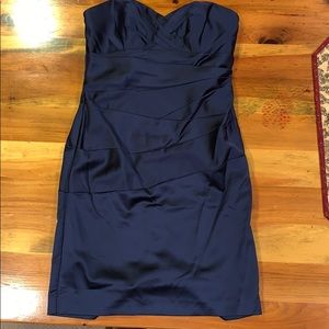 David’s Bridal dark blue dress